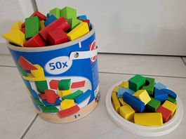 Bauklötze aus Holz, mind. 70 Stück