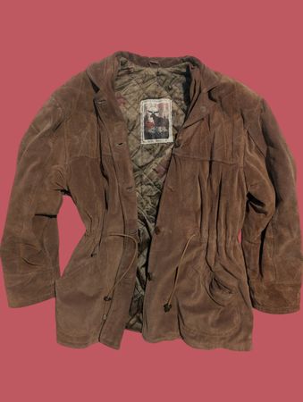 Braune Vintage-Wildlederjacke