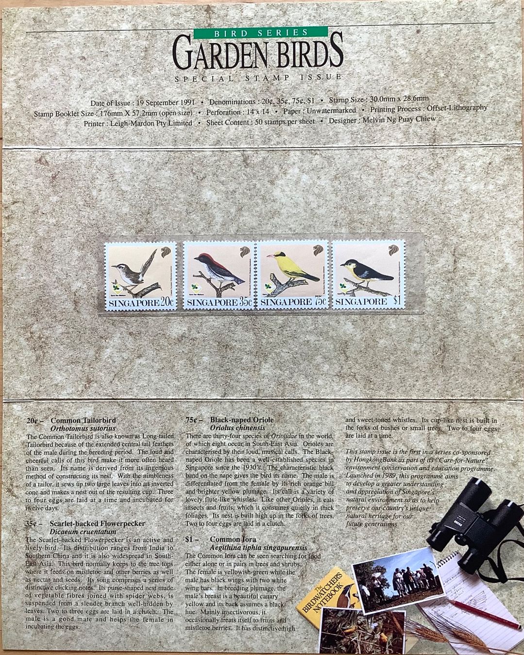 Tutti i francobolli: 1991 Singapur Folder Gartenvögel Satz** – Nuovo (secondo la descrizione) da Liestal venduto da Pep3