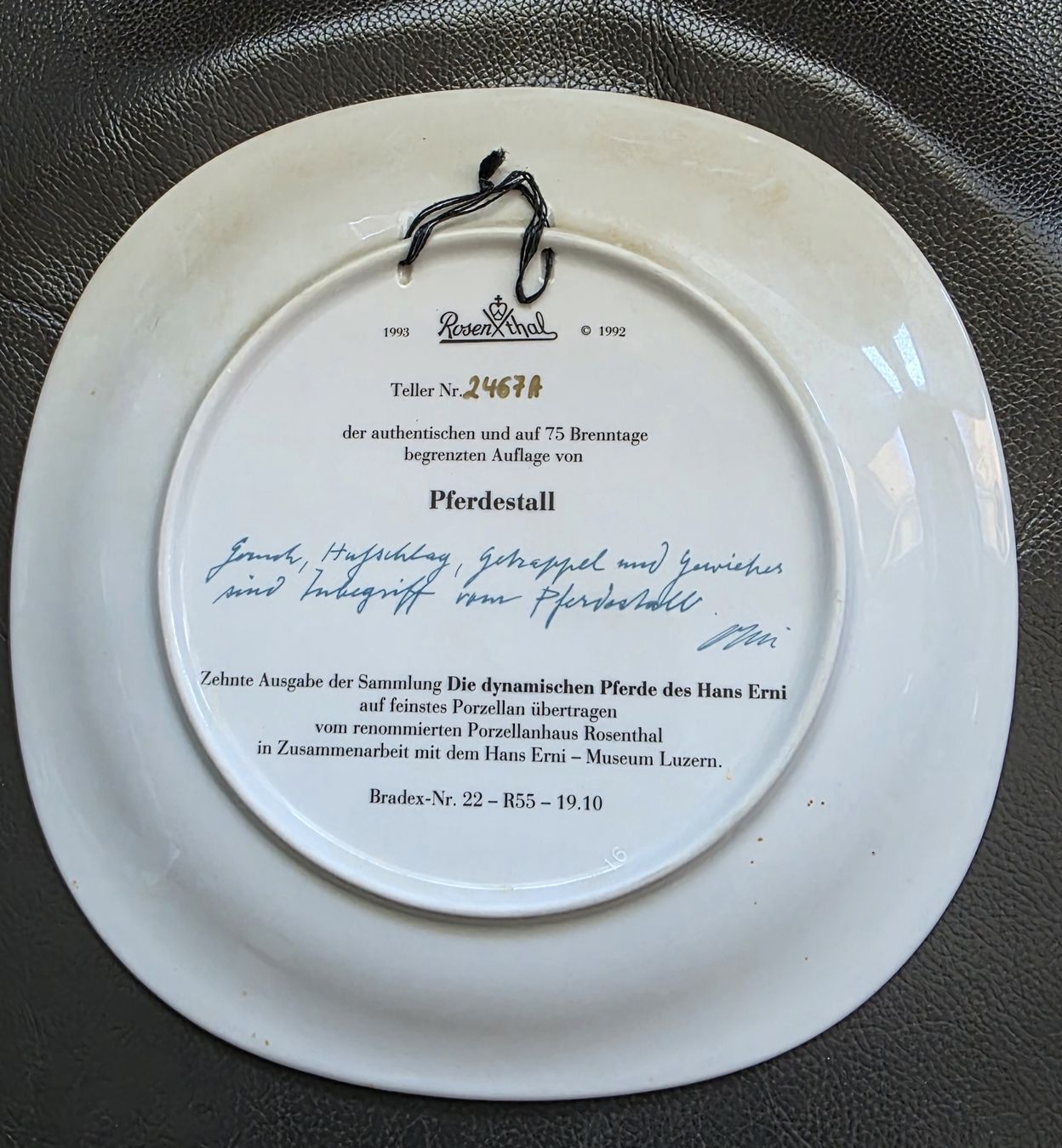 Assiettes: Hans Erni Chevaux numéroté – D'occasion à Petit-Lancy par oxa_89xc 1
