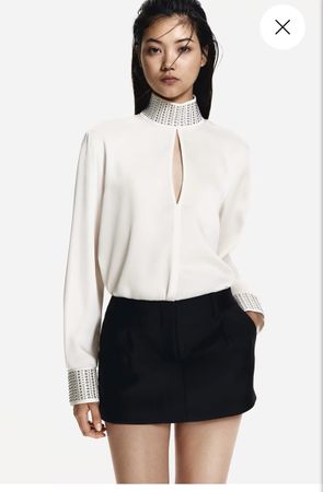 H&M Edition Blouse with stud collar fits size M