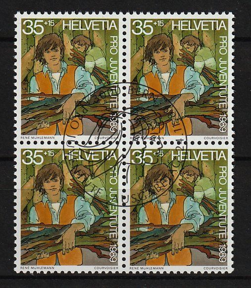 Alle Briefmarken: 1989 4er-Block ZNr. J311 ETS – Neu (gemäss Beschreibung) aus Arlesheim von gaugi43