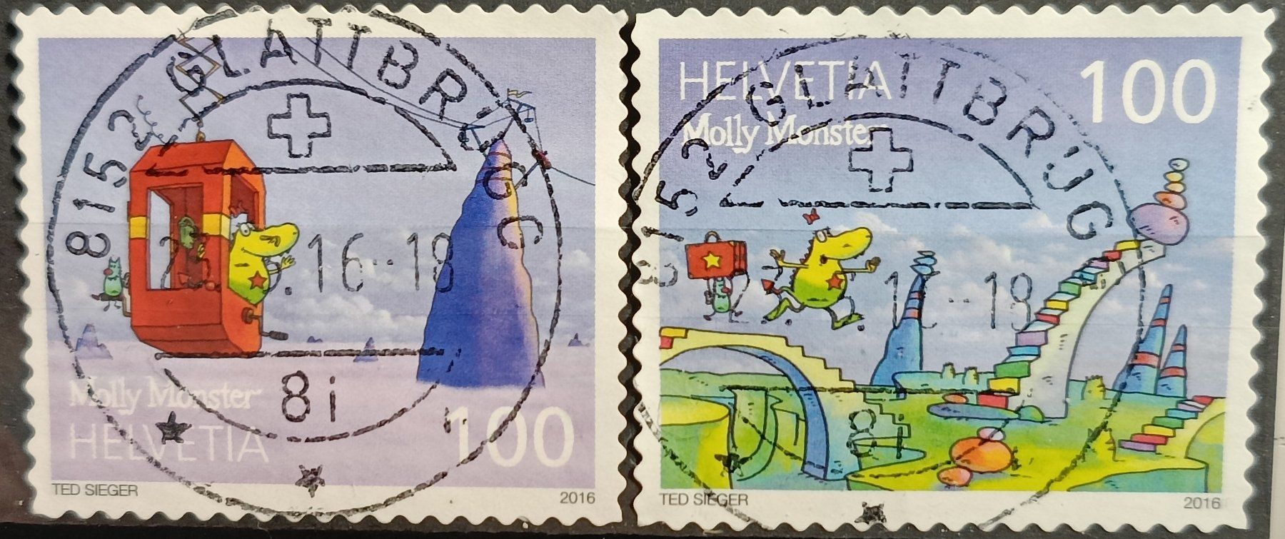 Tutti i francobolli: 2016 Molly Monster Top Stempel – Usato da Dübendorf venduto da goeggi79