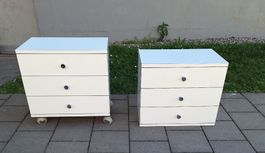 Zwei Vintage Nachttisch  Victoria Werk 3 Schublade 1960/70er