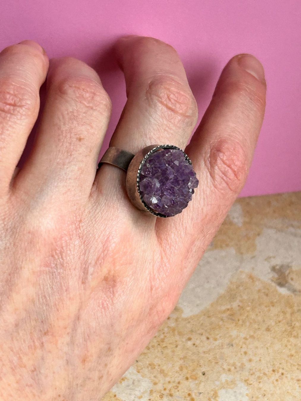 Anelli: Silberring Amethyst Spitzen (60) – Usato da Dittingen venduto da Bijoubelle 1