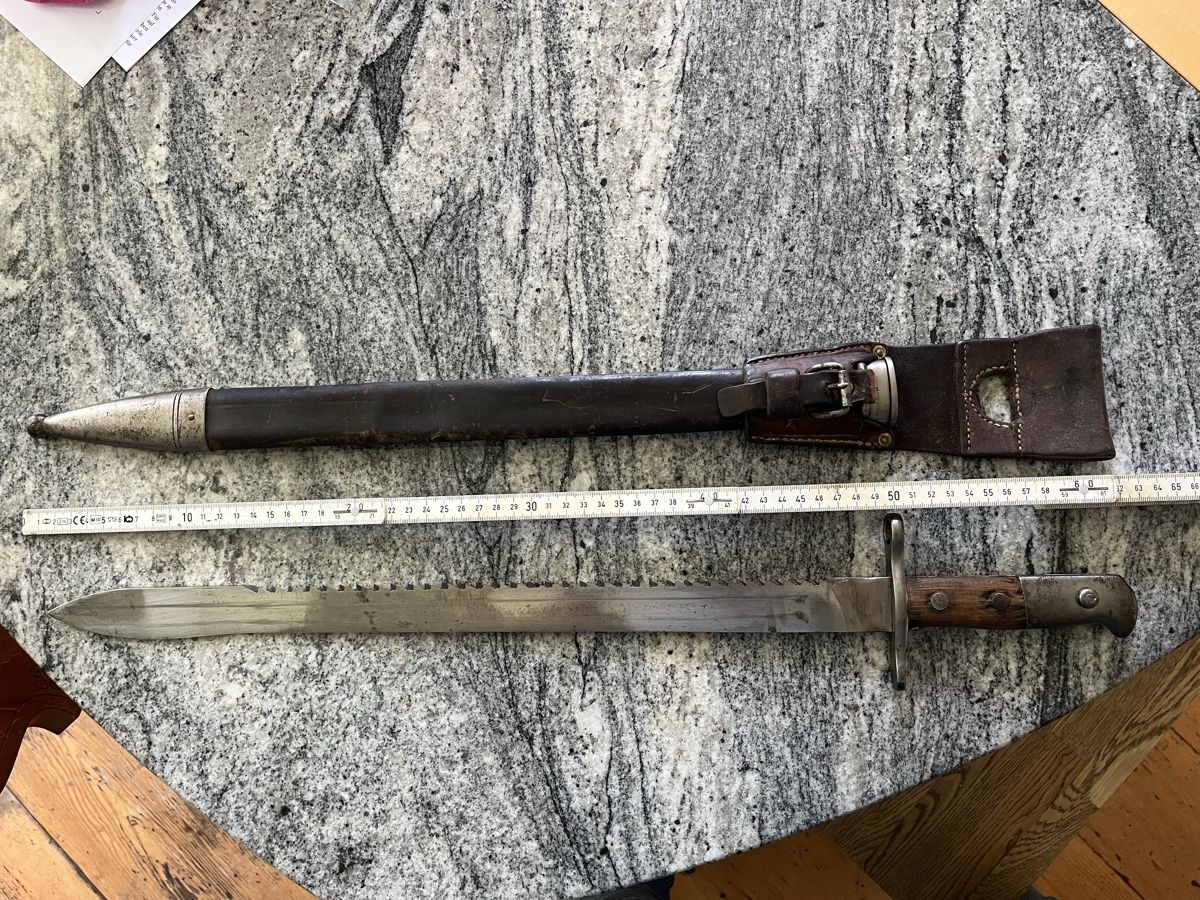 Schweizer Armee Armi bianche: vermutl. Vetterli M1878 Bajonett – Usato da kriegstetten venduto da dominikandreas