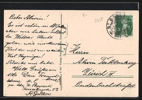Cartes postales: AK St. Gallen, Blick über die Dächer – D'occasion à Berlin par bartko-reher 1