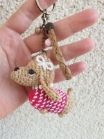 Amigurumi Schlüsselanhänger mit Dachshund  Dackel