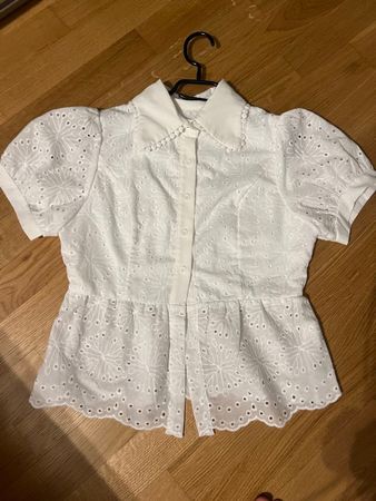 Damen Bluse weiss kurzarm