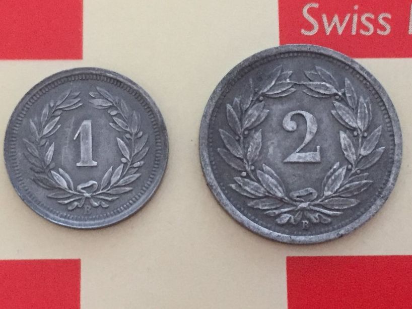 Tutti le monete: 1+2 Rappen 1942 Zn, ss-vz – Usato da Elsau venduto da herbybay 1