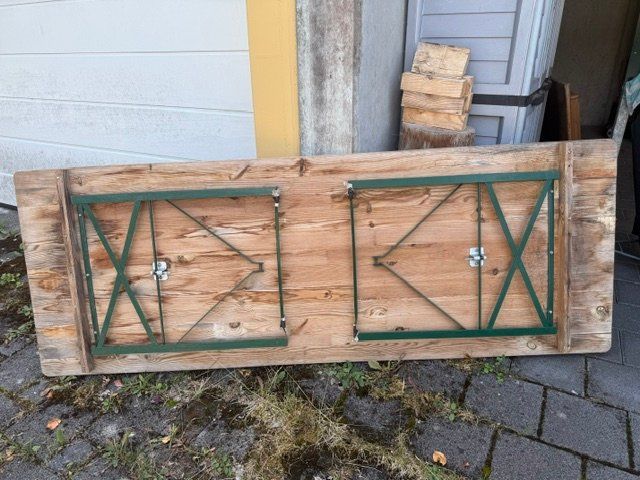 Tischset: Festbankgarnitur, Holz, gebraucht – Gebraucht aus Pfaffnau von Gerry1503 1