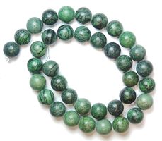 1 Strang echte grüne süd afrikanische Jasper Perlen 10 mm