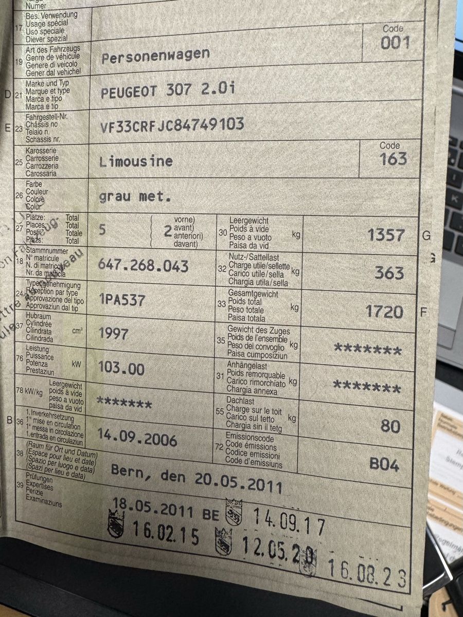 Peugeot Automobili: Peugeot 307 2.0i 140 PS – Usato da Thun venduto da ZS7 9