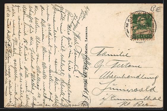 Cartoline postali: AK Malleray, Centre du Village, 1924 – Usato da Berlin venduto da bartko-reher 1