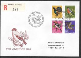 R-FDC Pro Juventute Serie 1968 J224-J227 ET Bern 28.11.1968