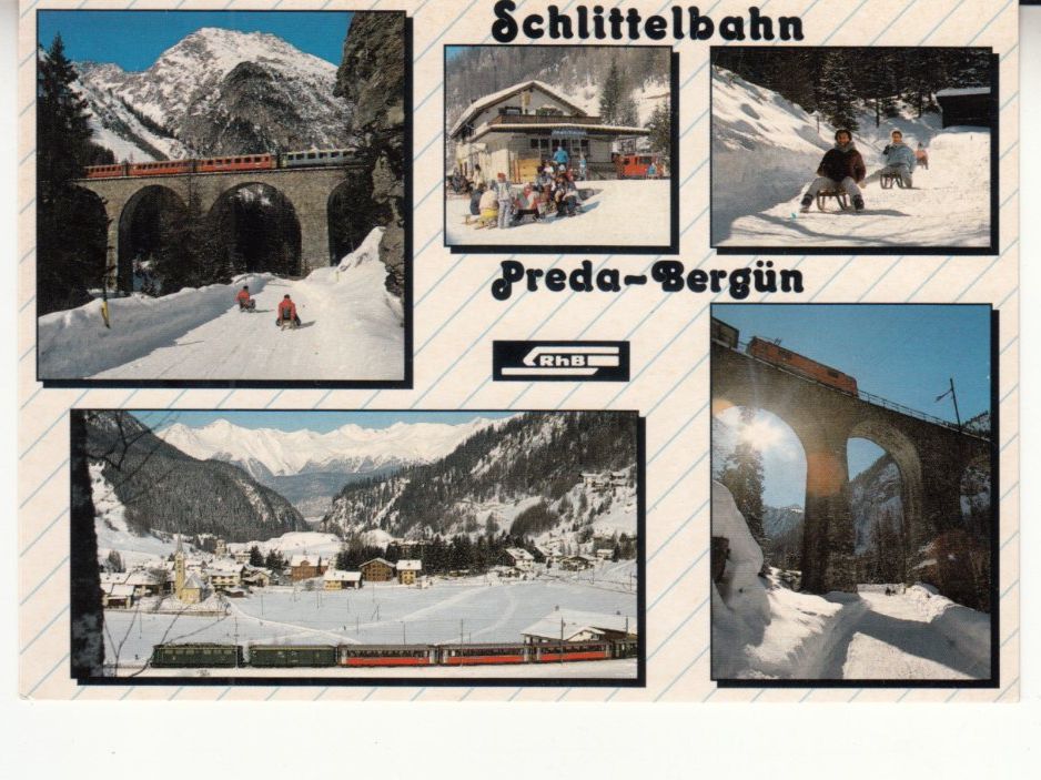 Ansichtskarten: Preda Schlittelbahn 1987 – Gebraucht aus Bürglen TG von StampGraf