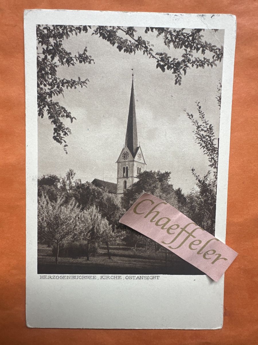 Cartoline postali: 1925 Herzogenbuchsee Kirche, Ostsansicht – Usato da Zürich venduto da Chaeffeler