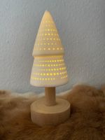 Porzellanbaum beleuchtet mit Timer , Tanne, Holz,