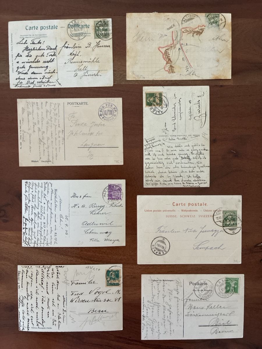 Cartoline postali: 8 Ansichtskarten Schweiz von Altdorf UR – Usato da Oftringen venduto da Cla.vD.74 1