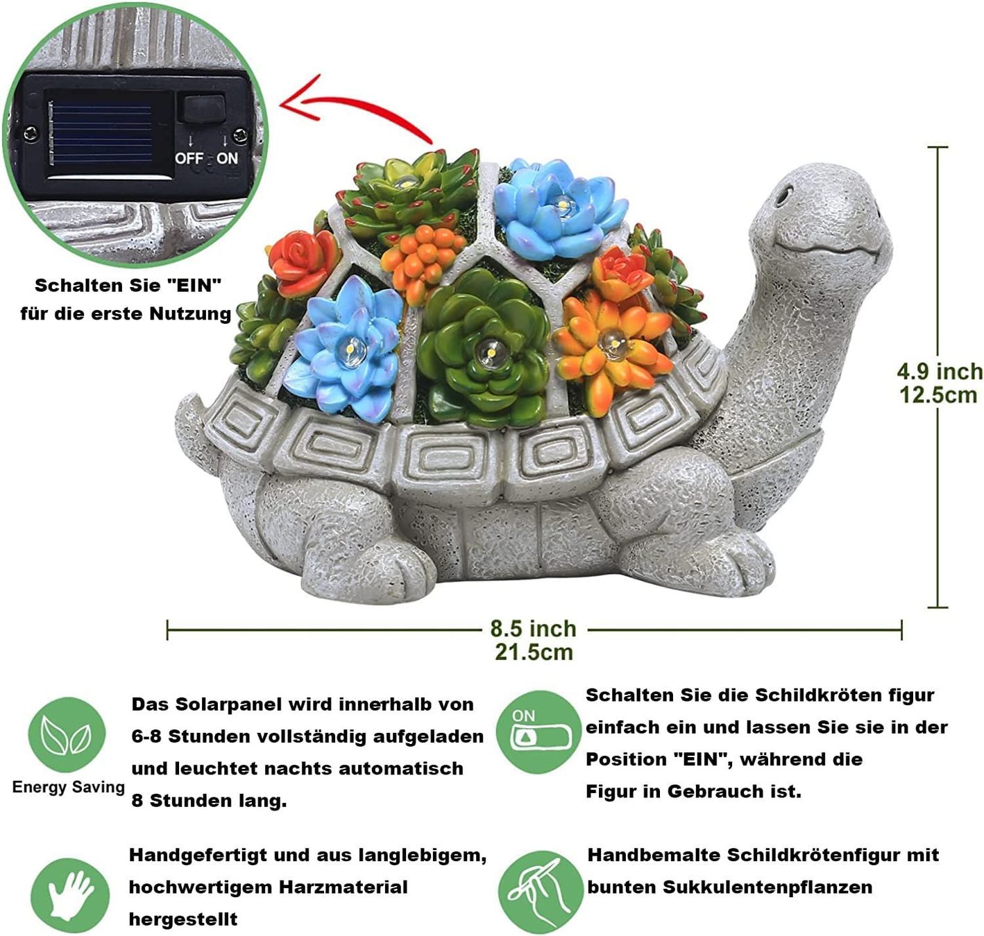 Statuette: Solar Gartenfigur Schildkröte – Nuovo e nell'imballaggio originale da Nuglar venduto da SaleRitter 4