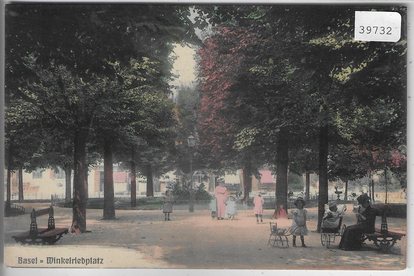 Cartoline postali: Basel - Winkelriedplatz -animee belebt - coloriert – Difettoso da Ettingen venduto da Kartenplanet