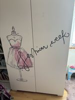 Mädchenschrank weiss mit Motiv