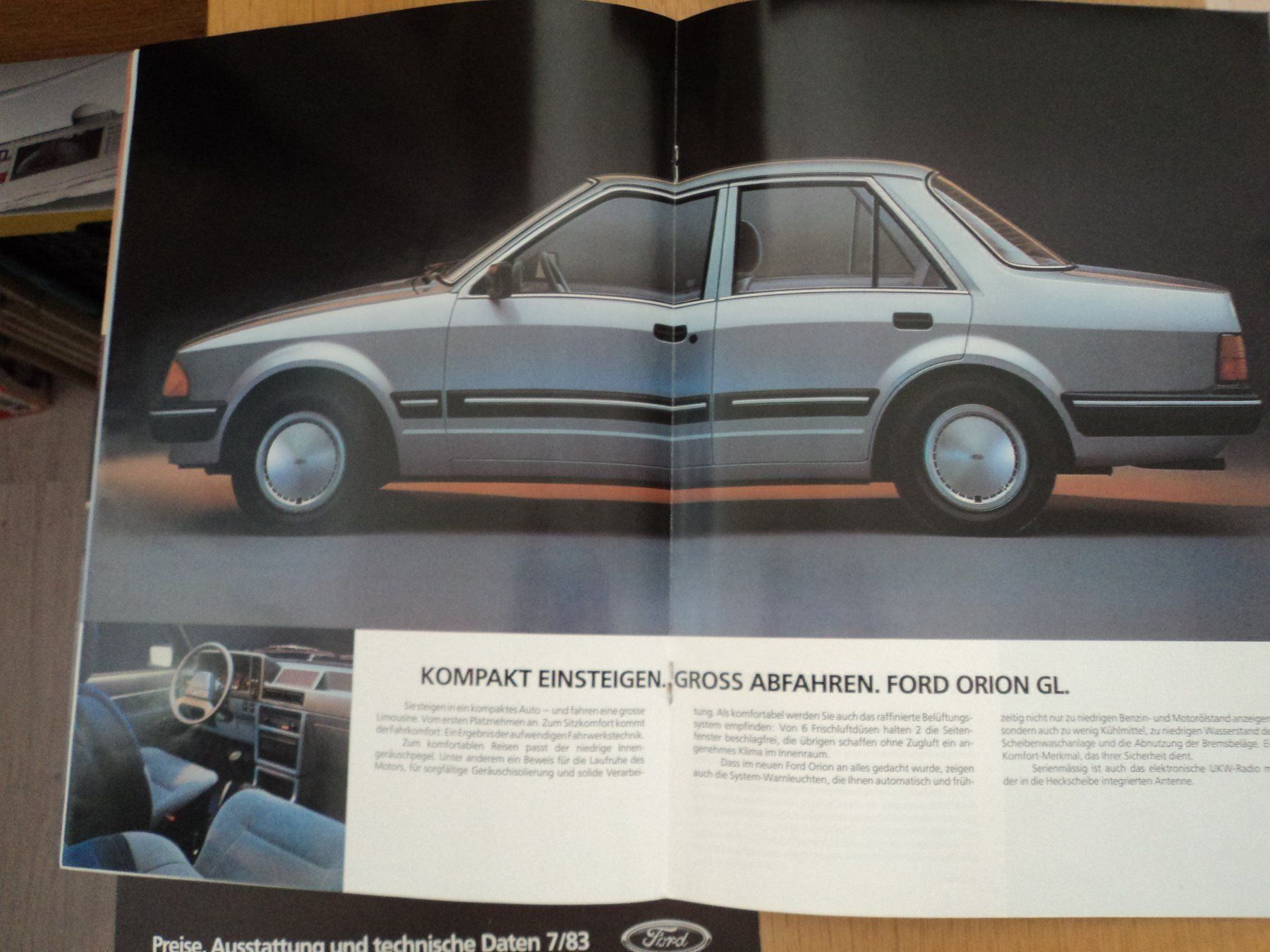 Ford Documents: Prospekt und Preisliste Ford Orion 1983 – D'occasion à Schwarzenburg par modelCARama 5