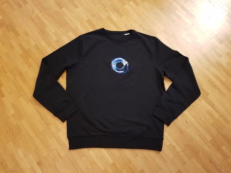 Pull B&C brodé bio, taille L, noir neuf