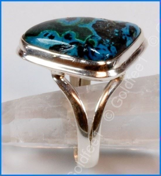 Anelli: MALACHITE IN CHRYSOCOLLA, Ring 925 Silber – Nuovo e nell'imballaggio originale da Oberglatt ZH venduto da Goldfee1 2