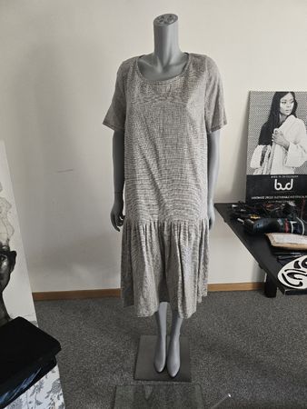 Designer Striped Linen Dress by bud Handmade Unit
