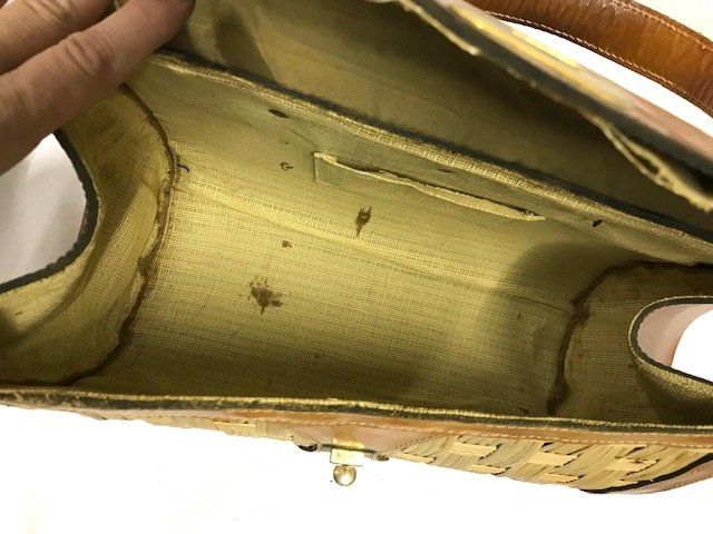 : Handtasche mit Leder und Korbweide 50er – Usato da Zürich venduto da gigimai67 4