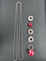 KETTE mit Glas-Wechselanhänger 5x  (SET)