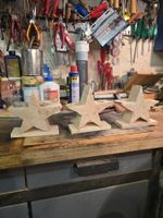 Holz Sterne mit Kerzen/Teelichter