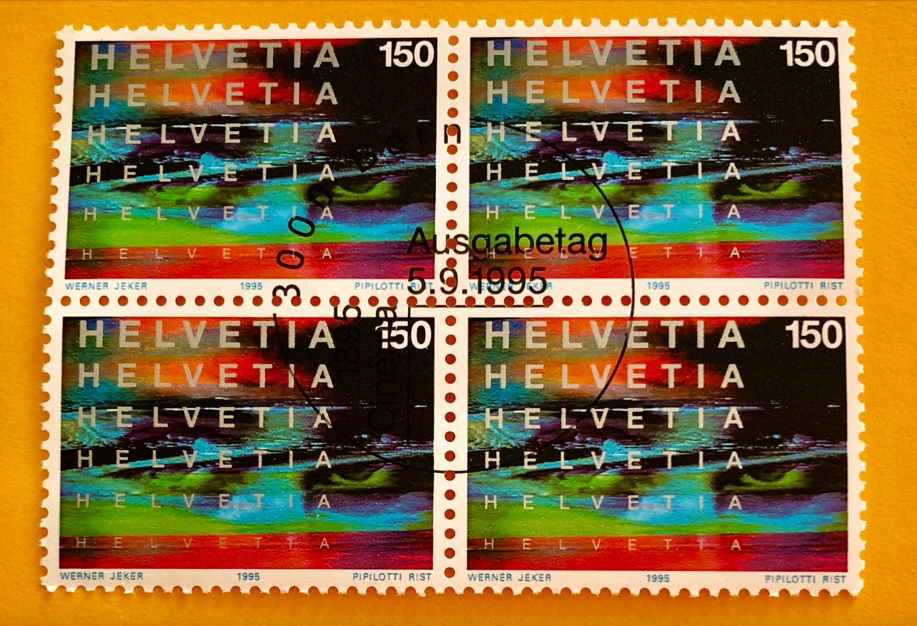 Tutti i francobolli:  Viererblock Nr.884 Stempelt Bern 1995   – Usato da Aarau venduto da Billa007