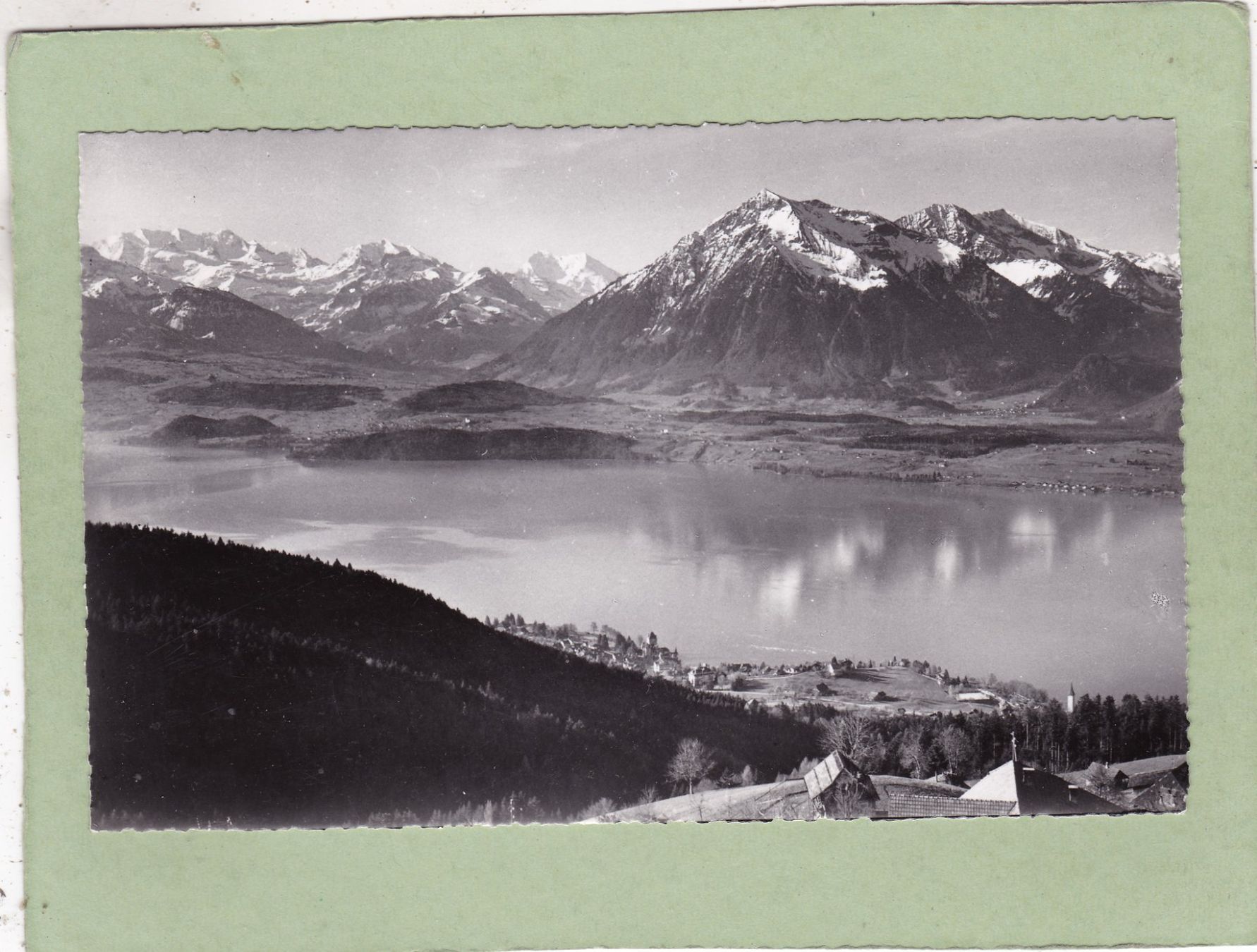Cartoline postali: Aussicht von Haltenegg auf Thunersee 1955 – Usato da Herisau venduto da Lisegrat2008