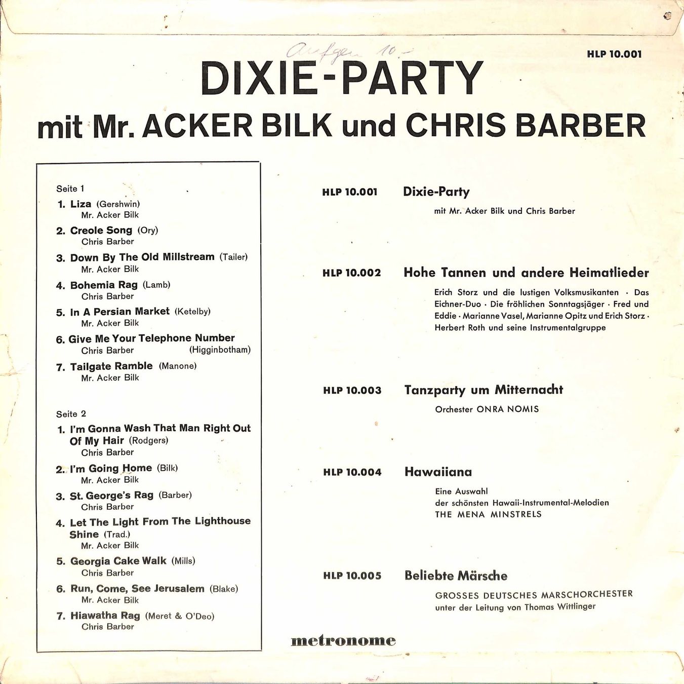 Dischi in vinile: LP Dixie-Party mit Mr. Acker Bilk und Chris Barber – Usato da Trimmis venduto da Beax72 1