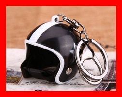 Schlüsselanhänger Vintage Star SCHWARZ Motorradhelm Mofa