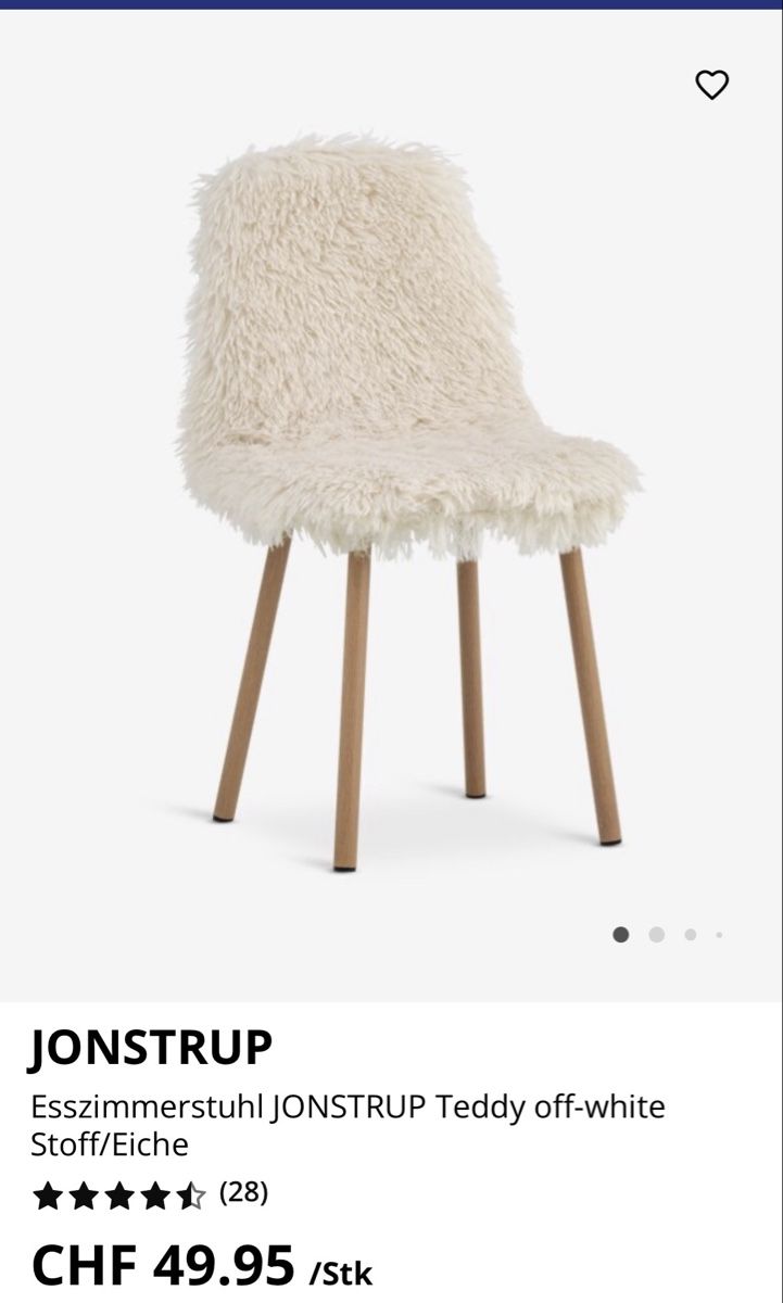 Jysk Sedie: JONSTRUP Teddy off-white Stoff/Eiche Stuhl – Nuovo (secondo la descrizione) da Luzern venduto da ric_x8ls 1