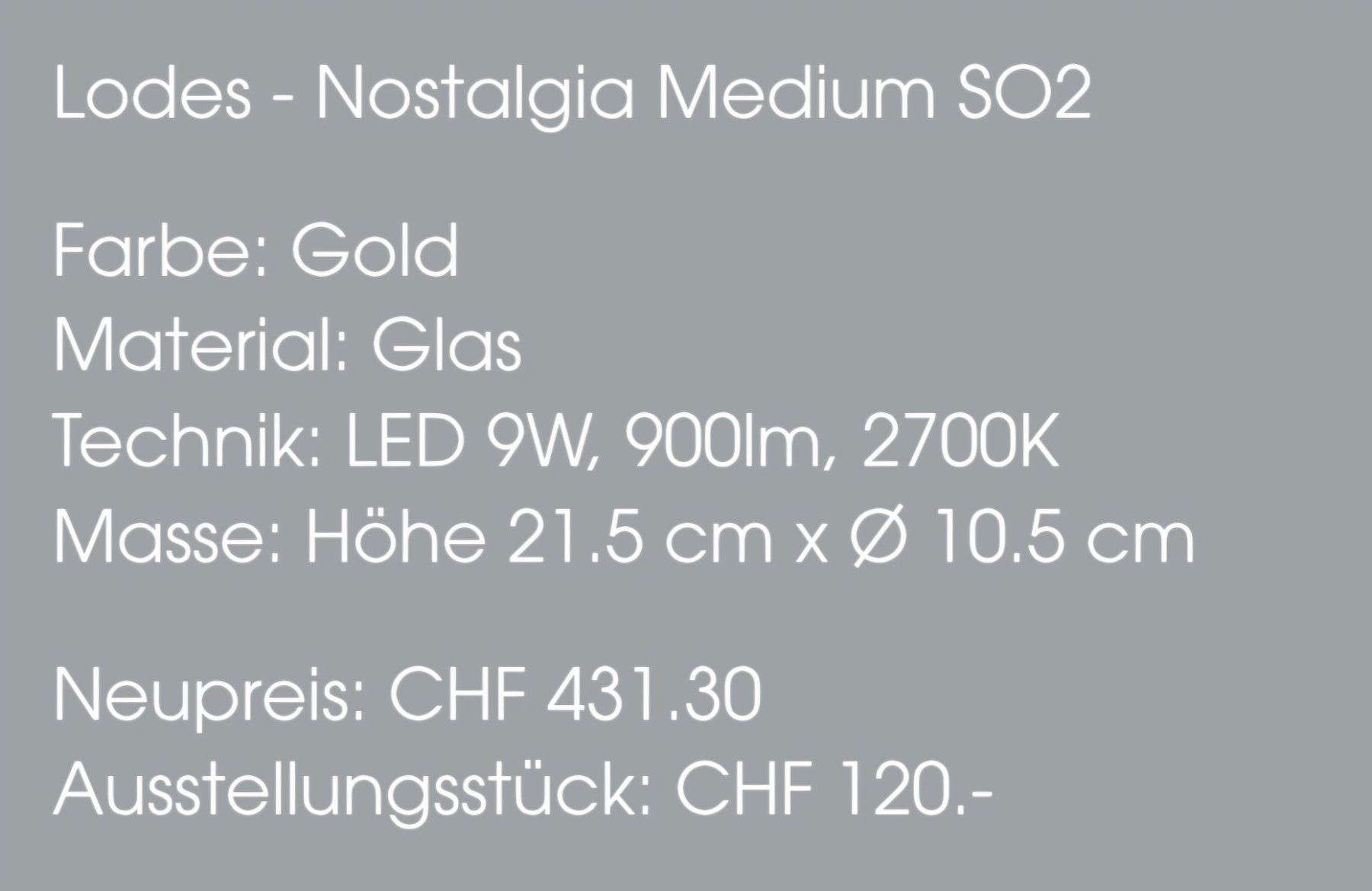 Lampes: Pendelleuchte Nostalgia medium SO2 LED – D'occasion à Binningen par Masc61 1