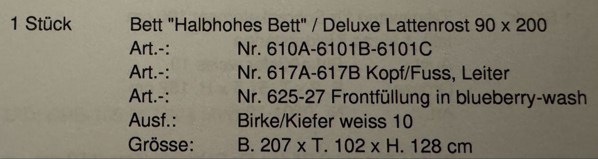 Lifetime Brands Letti: Halbhohes Bett mit Schreibtisch – Usato da Wikon venduto da Mona784 5
