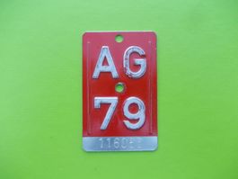 Velonummer / Fahrradnummer AG 79
