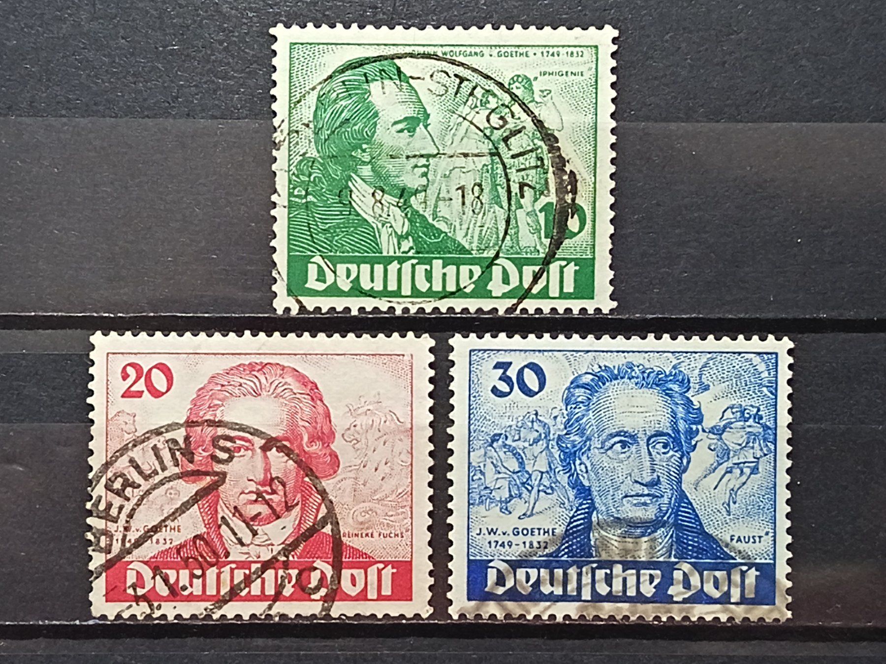 Tutti i francobolli: Goethe Mi-Nr. 61-63 gestempelt 180 Fr – Usato da Kriens venduto da Nidfeld45 1