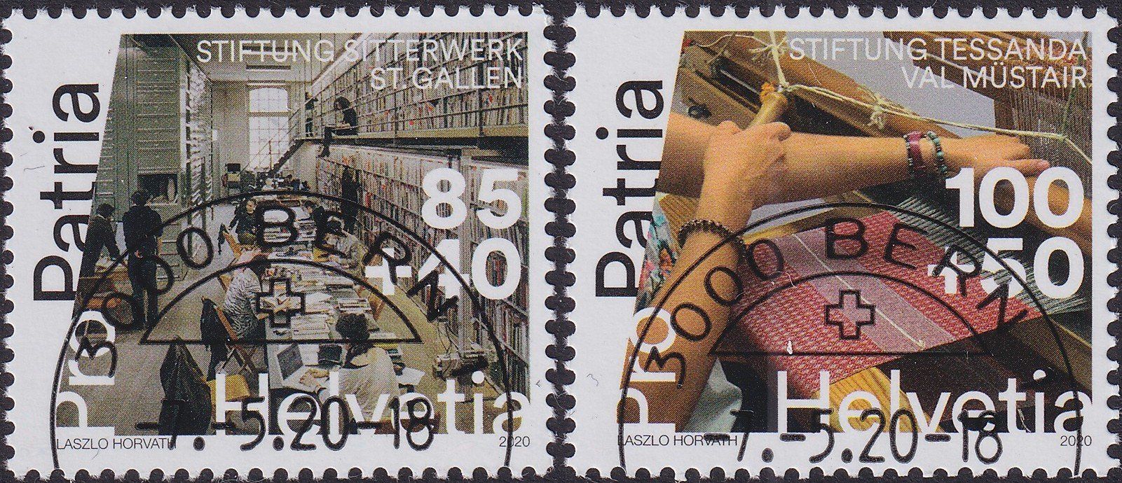 Tutti i francobolli: 2020, B341-B342 +Ersttags-Halbmond-Stempel BERN, sauber. – Usato da Sursee venduto da Luzernerraute