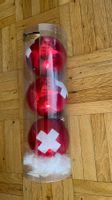 3 Christbaumkugeln rot mit Schweizer Kreuz