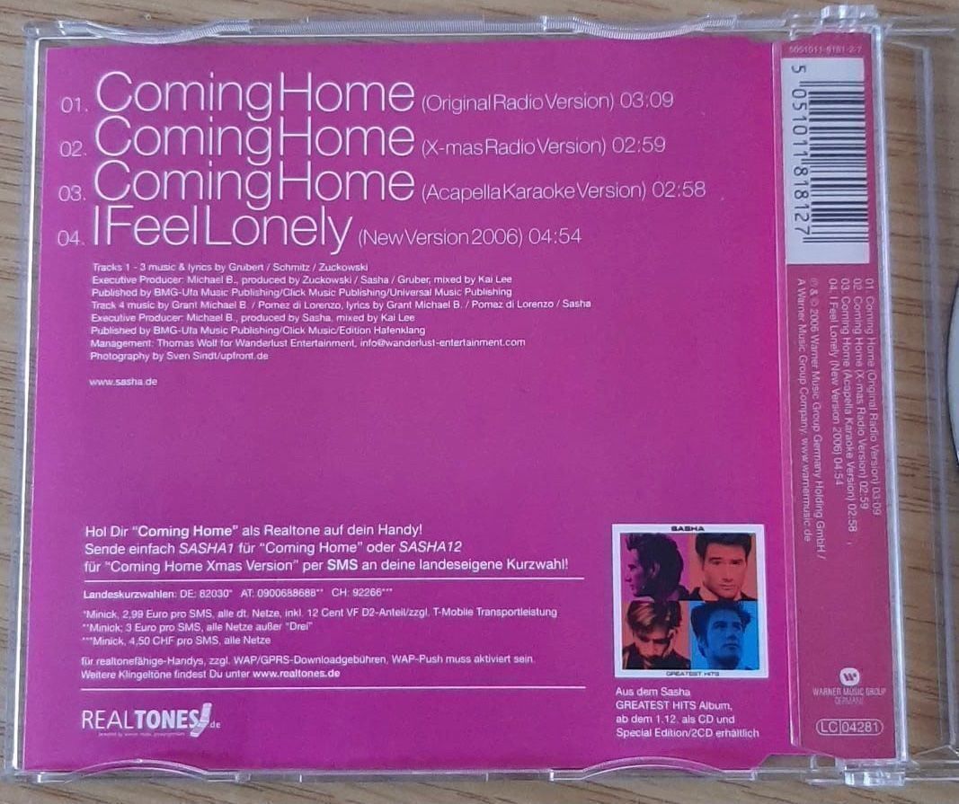 CD: Sasha. Coming Home. Single – Usato da Urtenen-Schönbühl venduto da Kahru 1