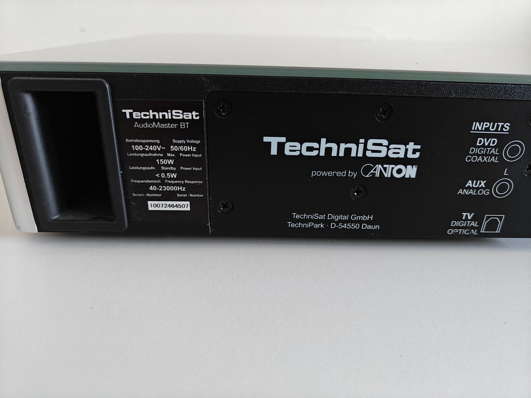 Home Cinema: TechniSat AudioMaster BT - Soundbase Silber Glas - 2010 – Usato da Birr venduto da DisDas 6