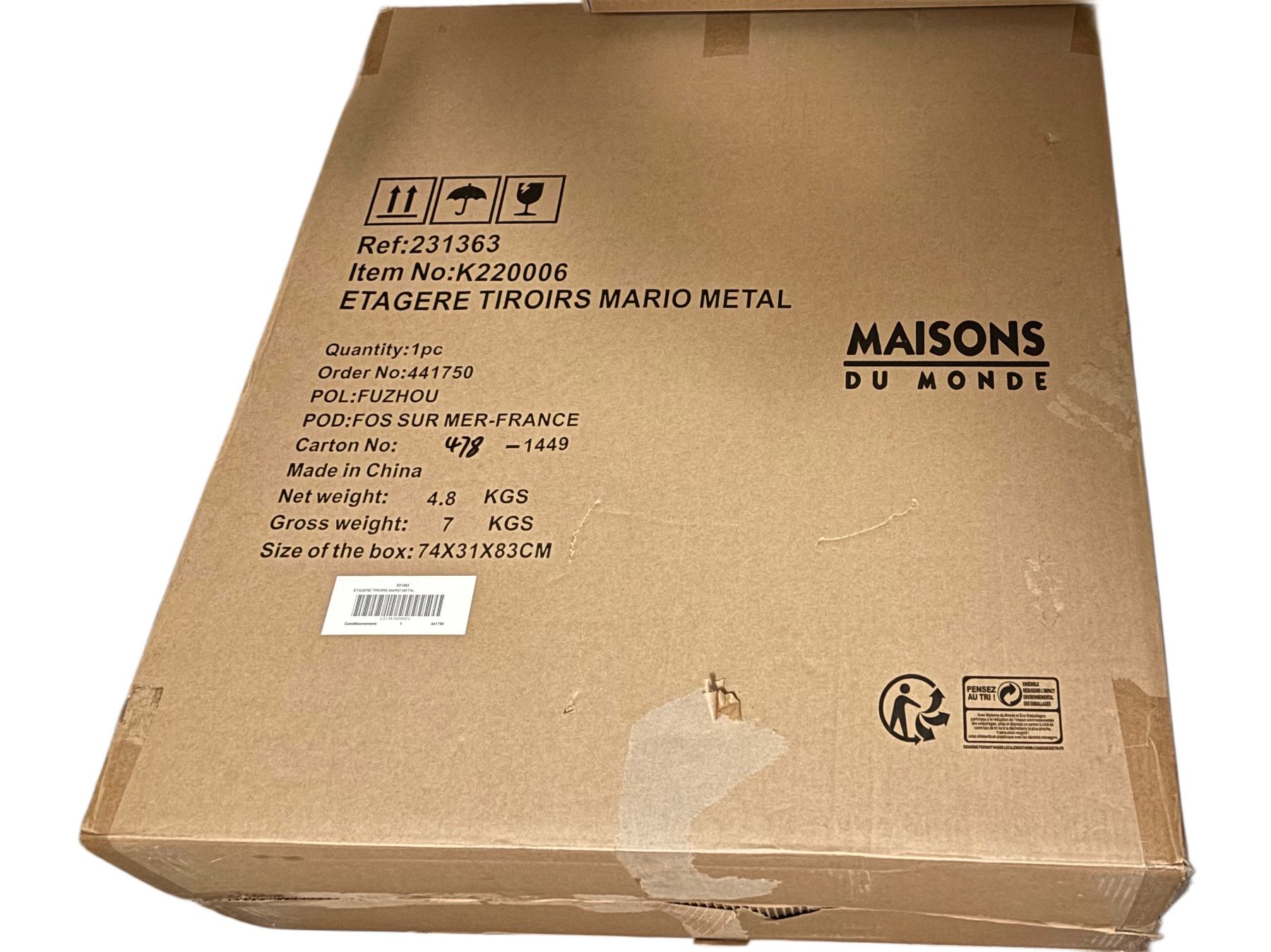 Maisons du monde Étagères: Industrielles Metallregal mit Laden – Neuf avec emballage d'origine à Zug par __mel__ 2