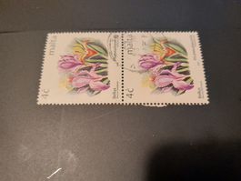 Malte: Timbre de 4c avec motif floral - Rare! 41