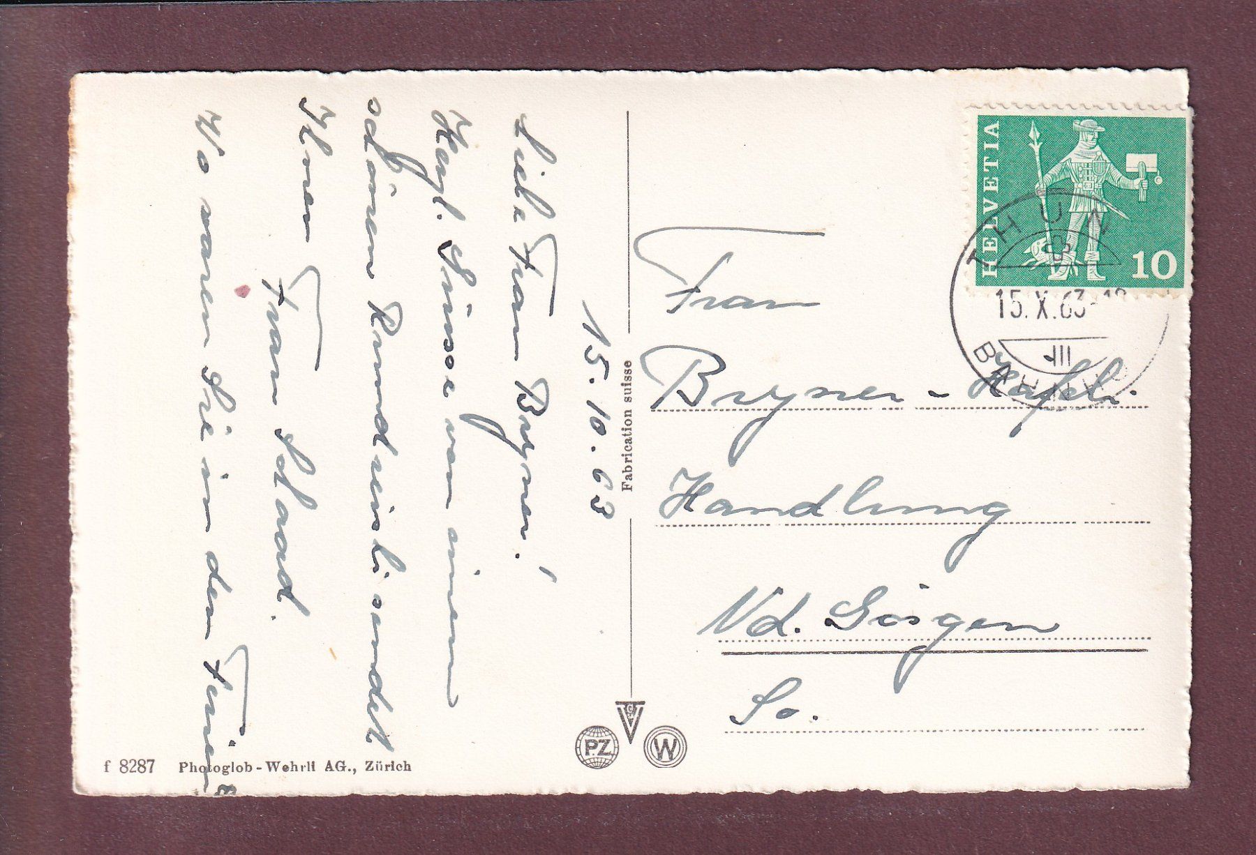 Ansichtskarten: THUNERSEE - Motorschiff Stadt Bern - 1963 – Gebraucht aus Pully von nicecards 1
