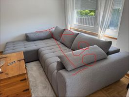 Ecksofa grau 304x218 cm
